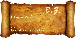 Blana Zoé névjegykártya